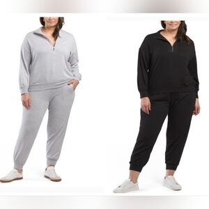 2 Rib Knit Jogger Sets, 3x